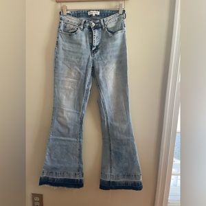 Almost Famous Flair Leg Tie Dye Jeans